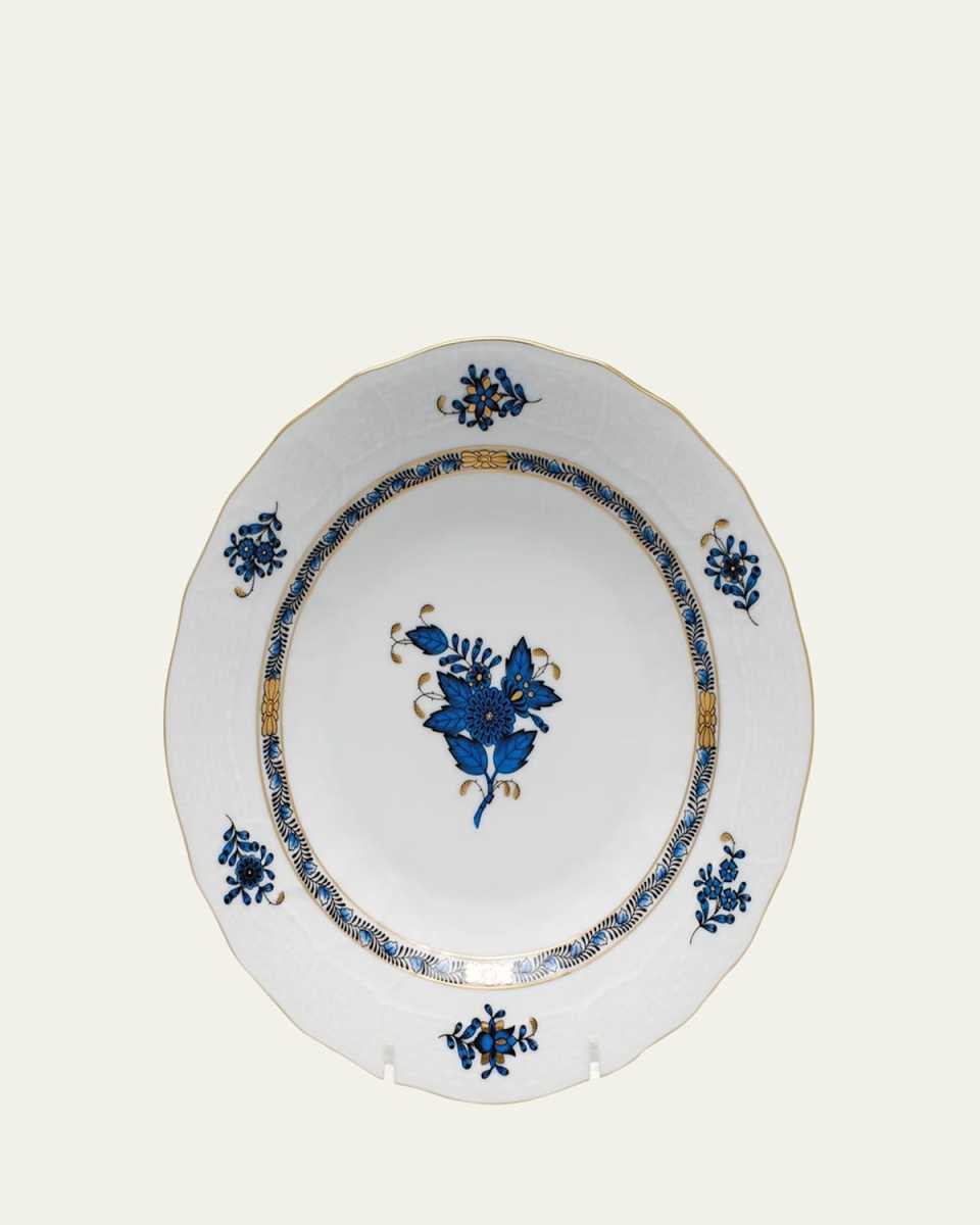 Chinese Bouquet Black Sapphire Dessert Plate